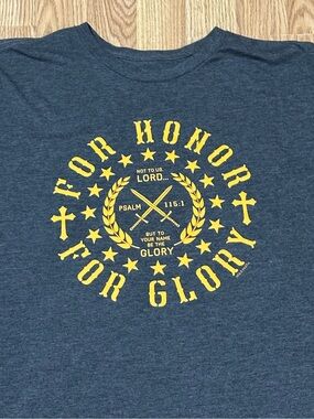 Hold Fast Charcoal Gray w/Yellow Logo 'For Honor For Glory' Graphic Tee -Size 2X